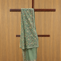 Pista Green Pure Chiffon Saree with Intricate Resham Work